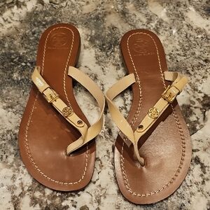 Tory Burch Beige and Brown Sandals